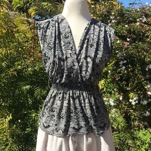 Stretchy cinch waist blouse